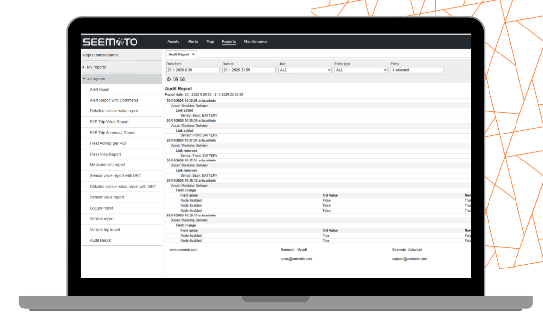 Interfaz de exportación de informes